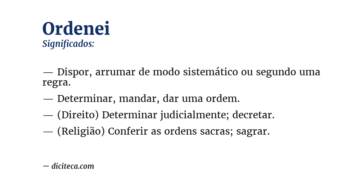 Significado de ordenei