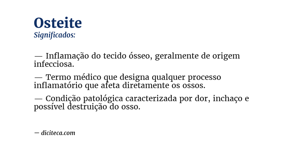 Significado de osteite