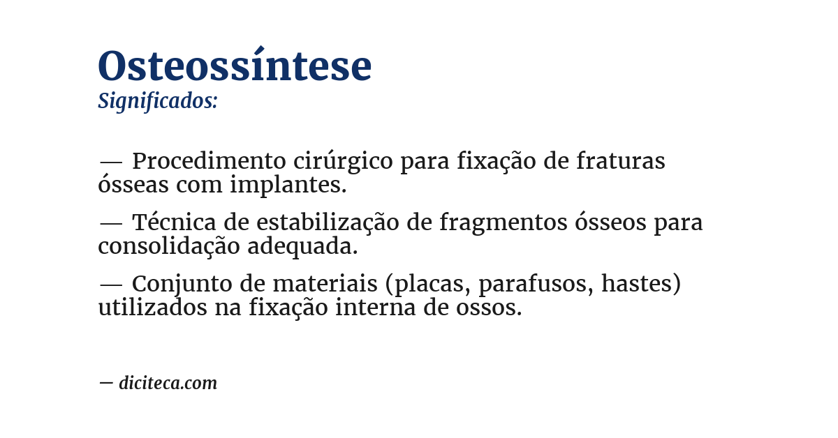 Significado de osteossíntese