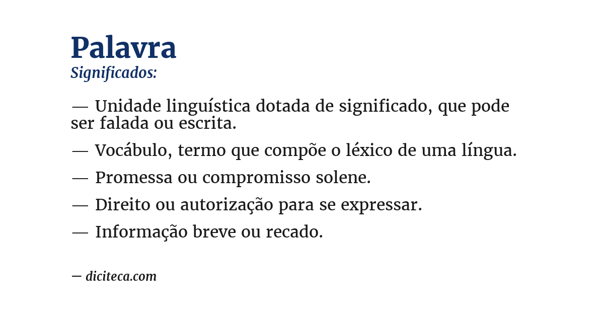 Significado de palavra