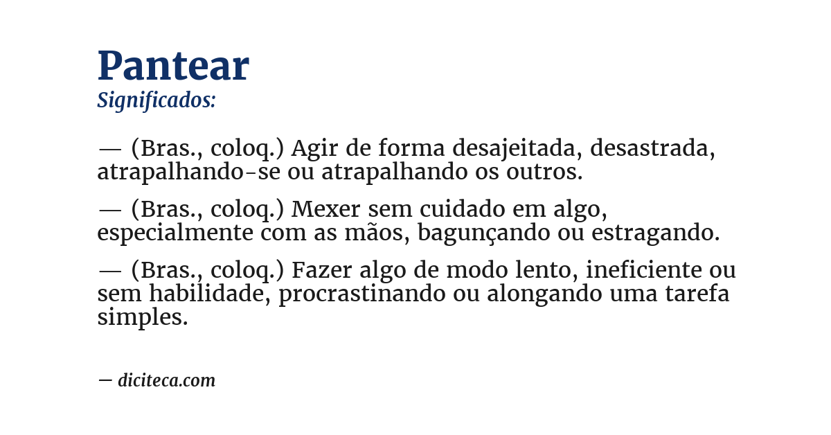 Significado de pantear