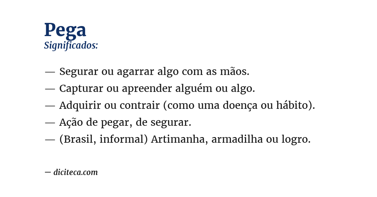 Significado de pega