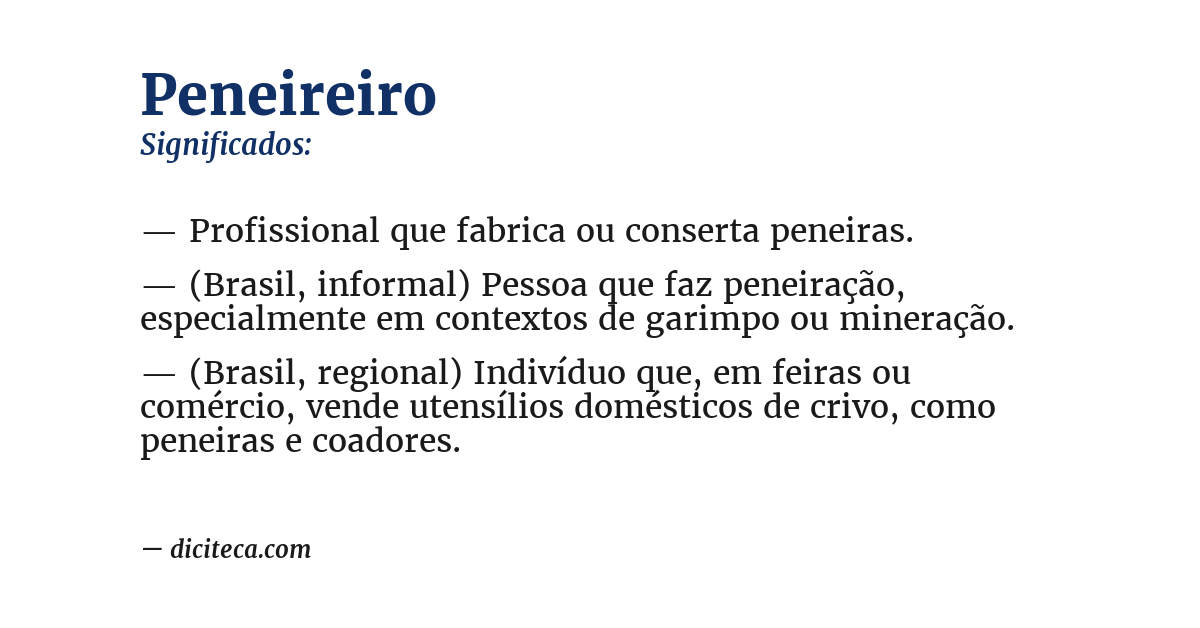 Significado de peneireiro