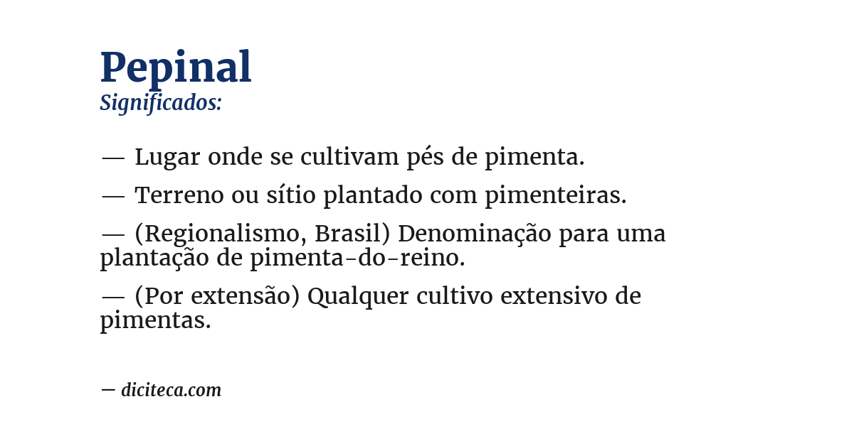 Significado de pepinal