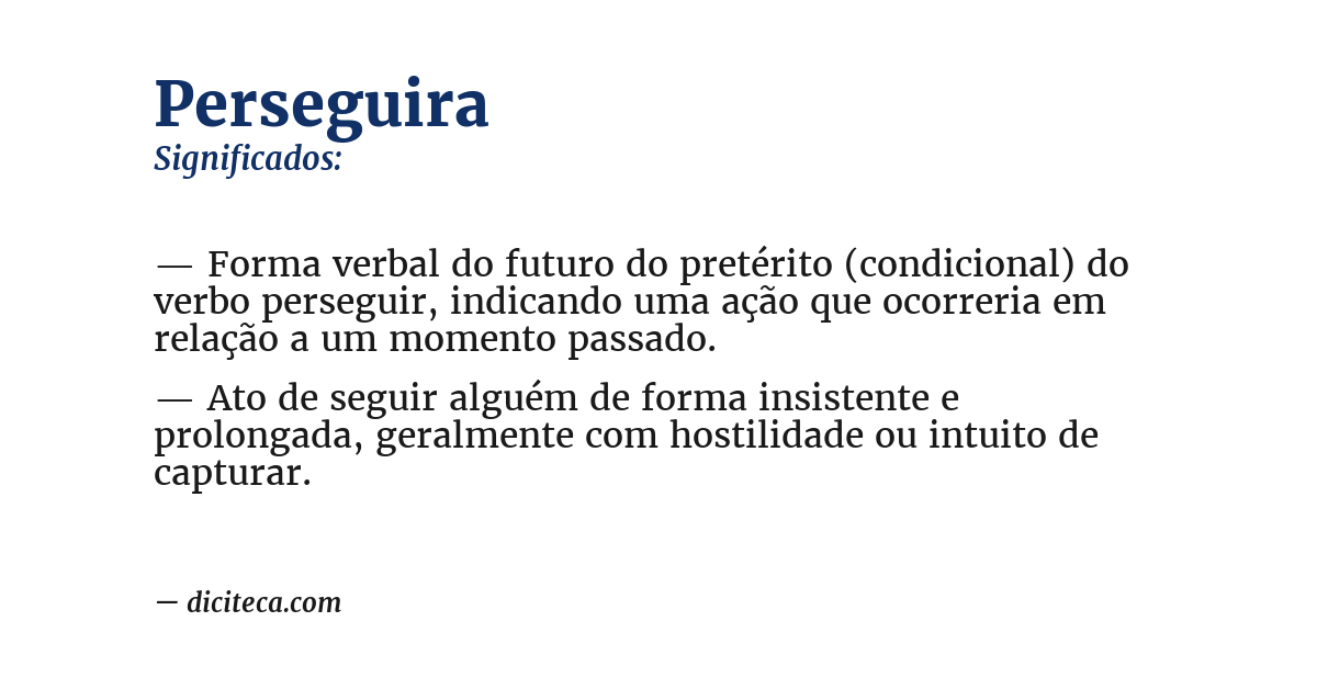 Significado de perseguira