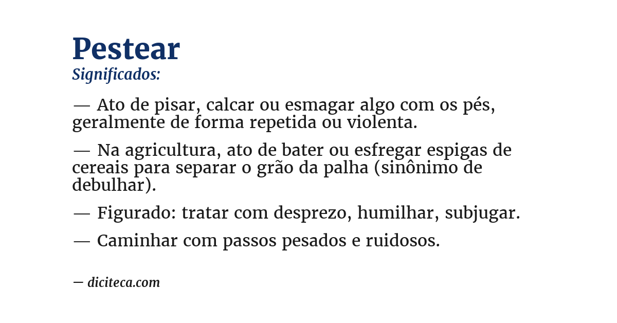 Significado de pestear