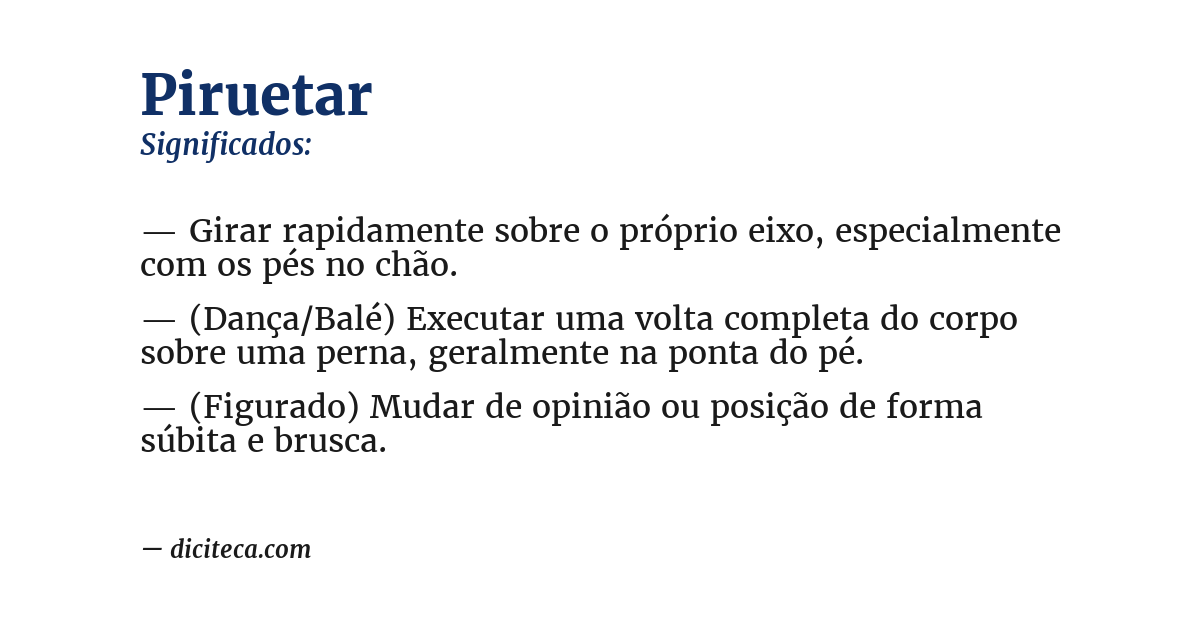 Significado de piruetar