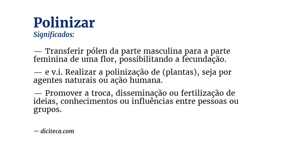 Significado de polinizar