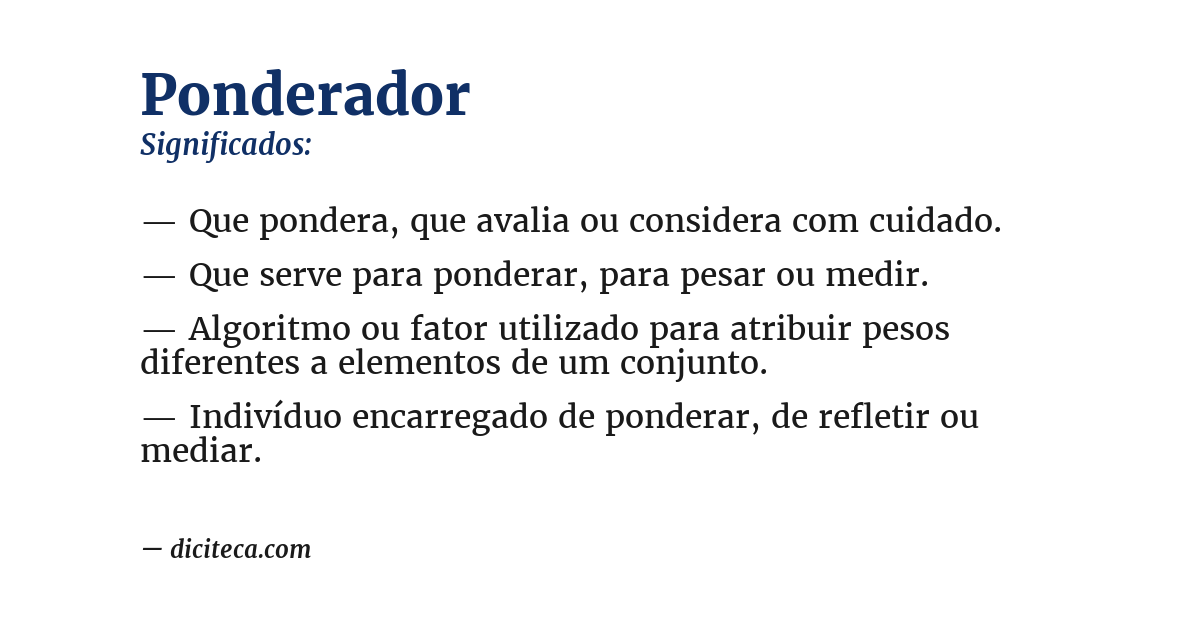 Significado de ponderador