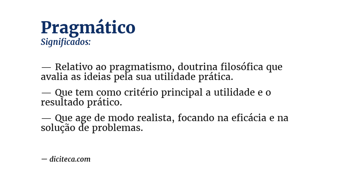 Significado de pragmático