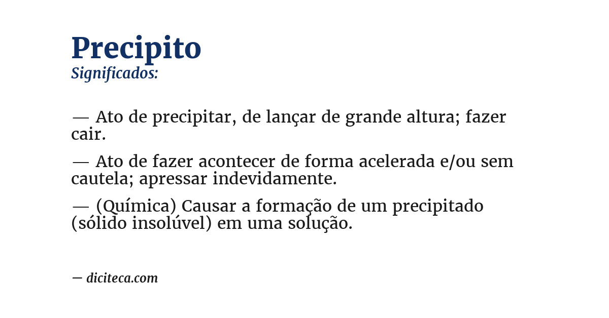 Significado de precipito