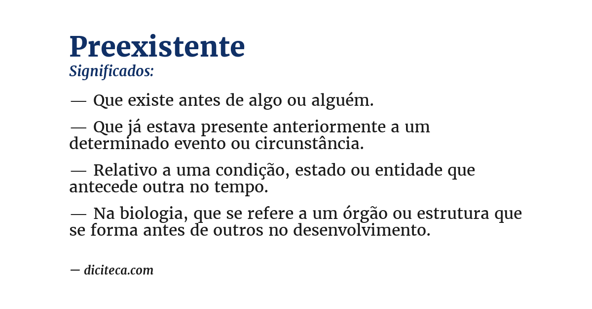 Significado de preexistente