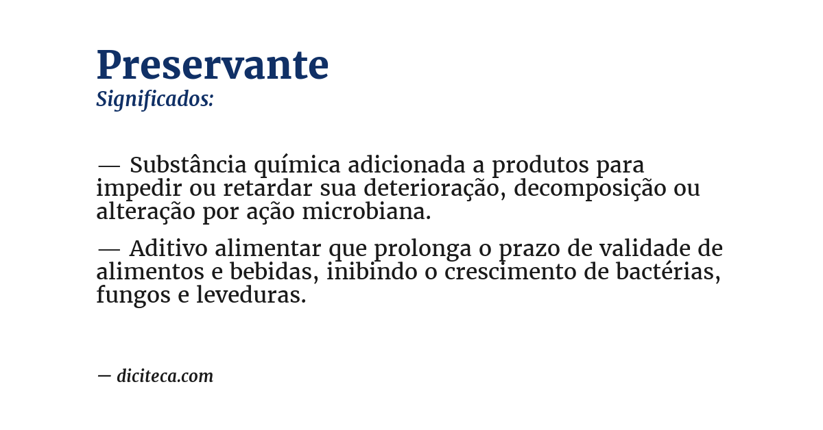 Significado de preservante