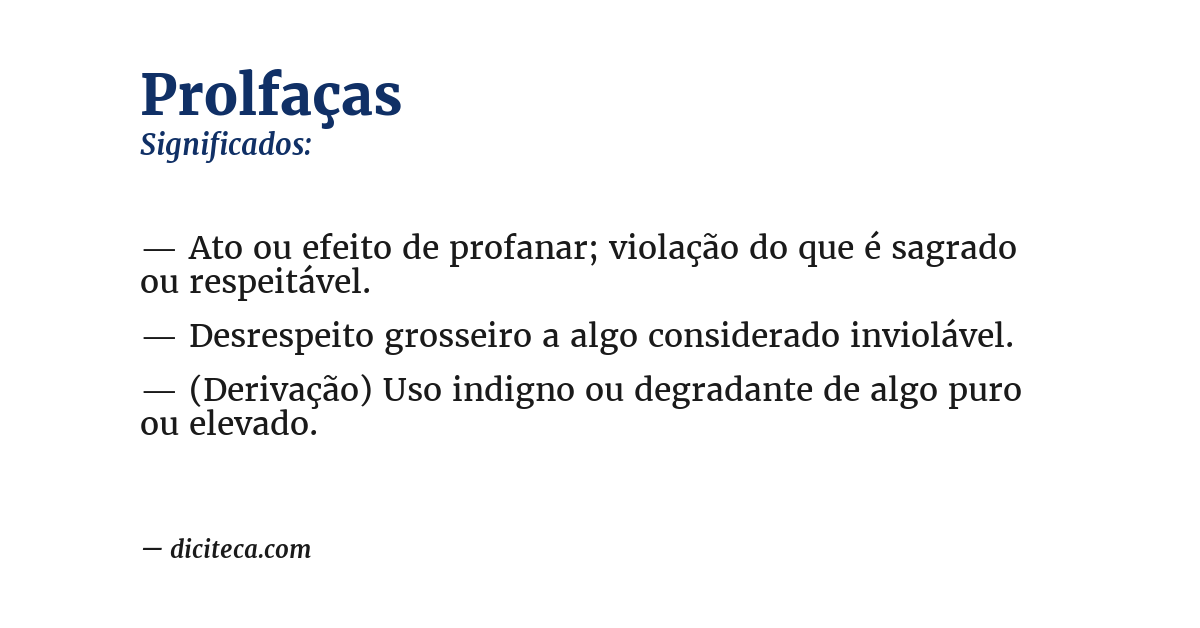 Significado de prolfaças