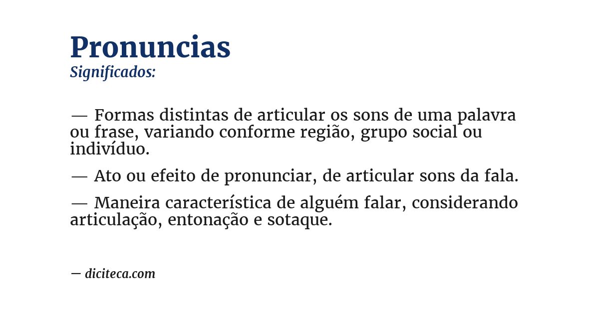 Significado de pronuncias