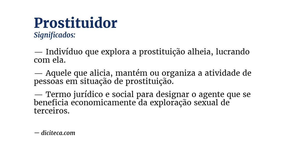 Significado de prostituidor