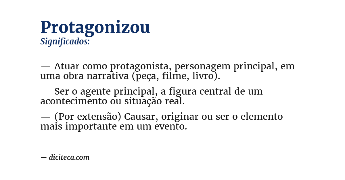 Significado de protagonizou