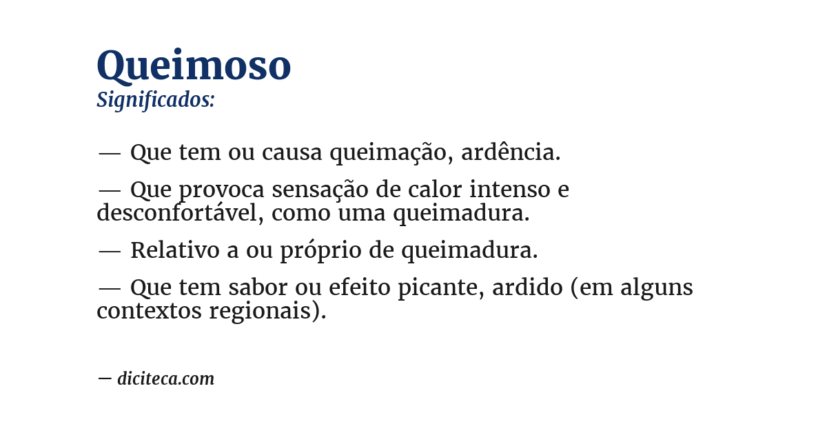 Significado de queimoso