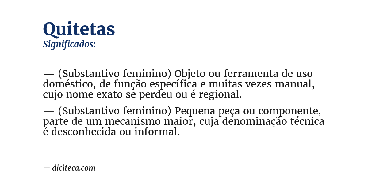 Significado de quitetas