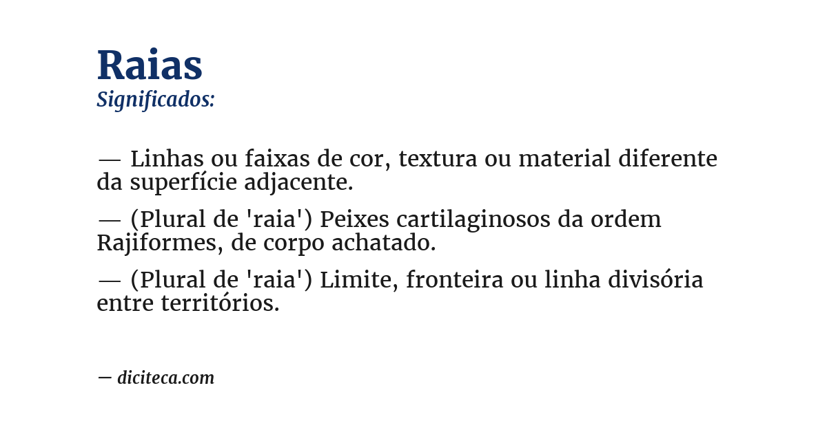 Significado de raias