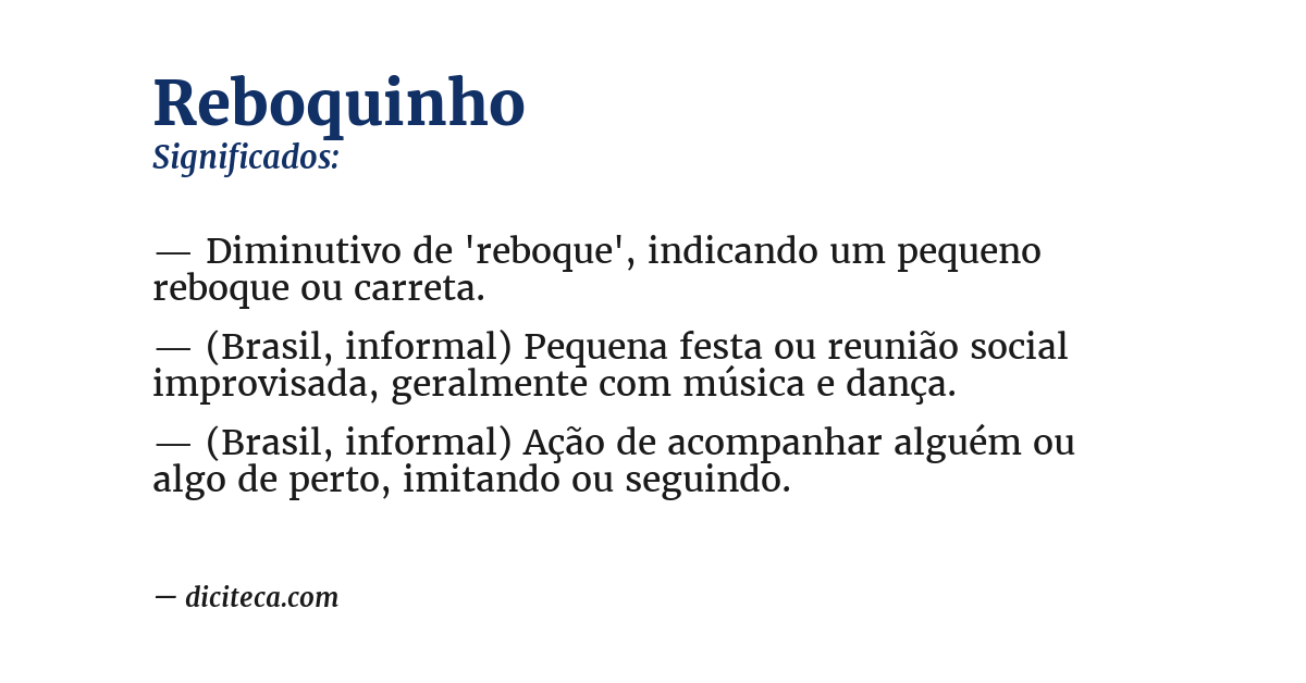 Significado de reboquinho
