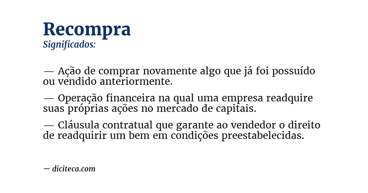 Significado de recompra