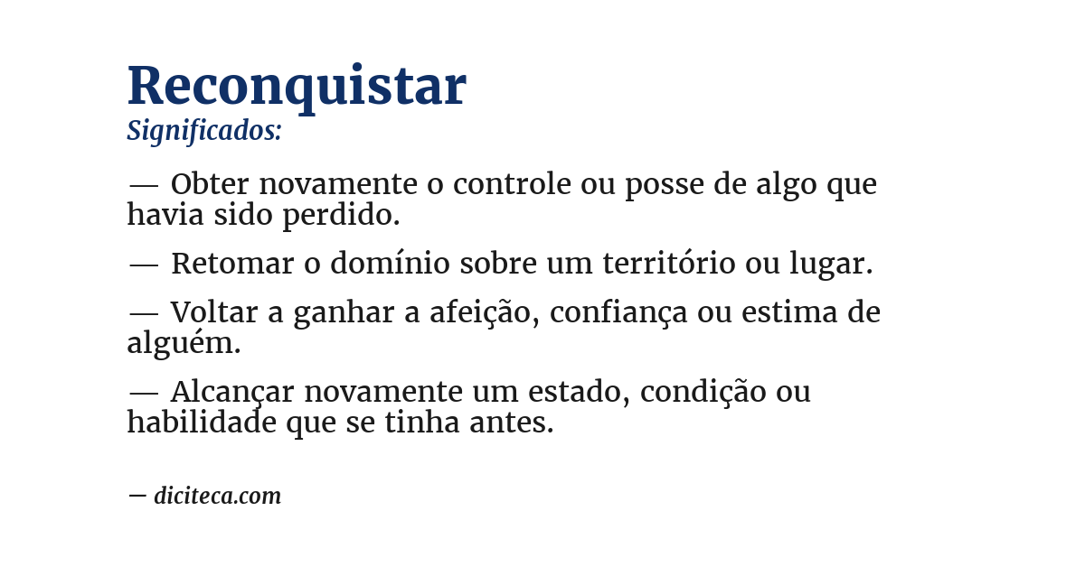 Significado de reconquistar