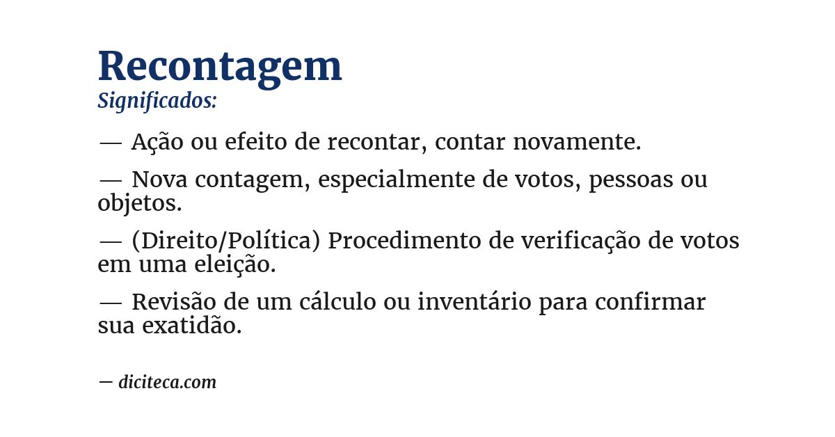 Significado de recontagem