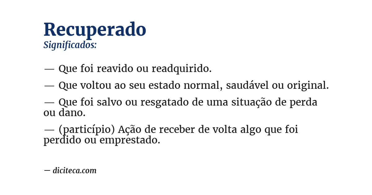 Significado de recuperado