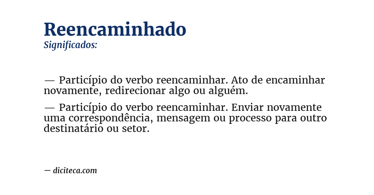 Significado de reencaminhado