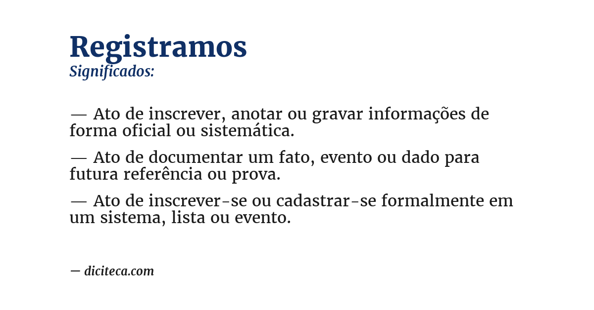 Significado de registramos
