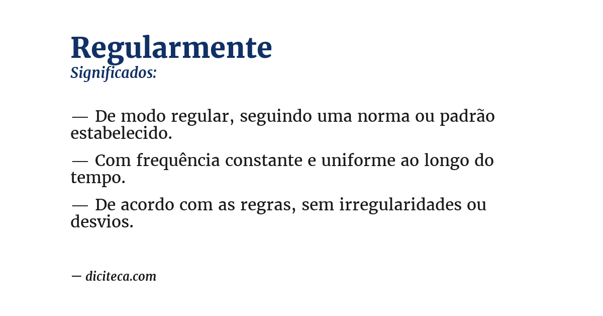 Significado de regularmente