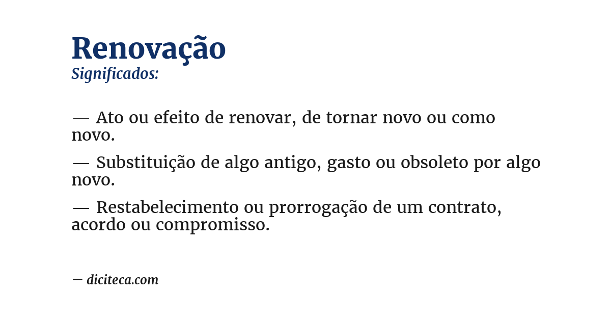 Significado de renovação