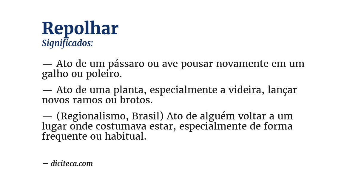 Significado de repolhar