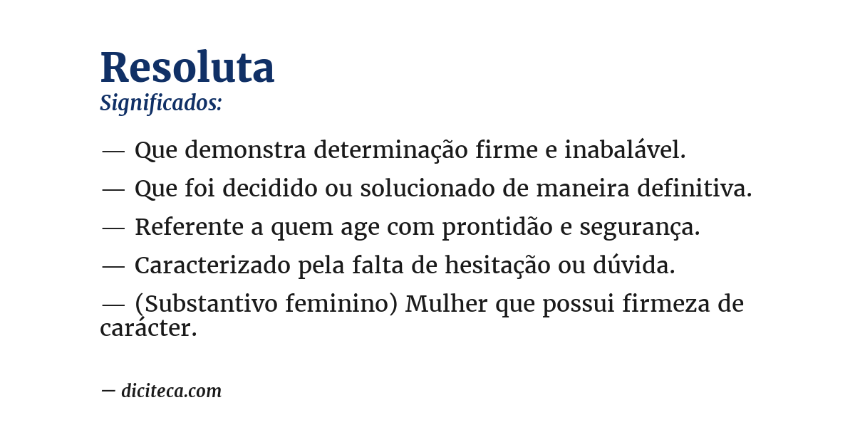 Significado de resoluta