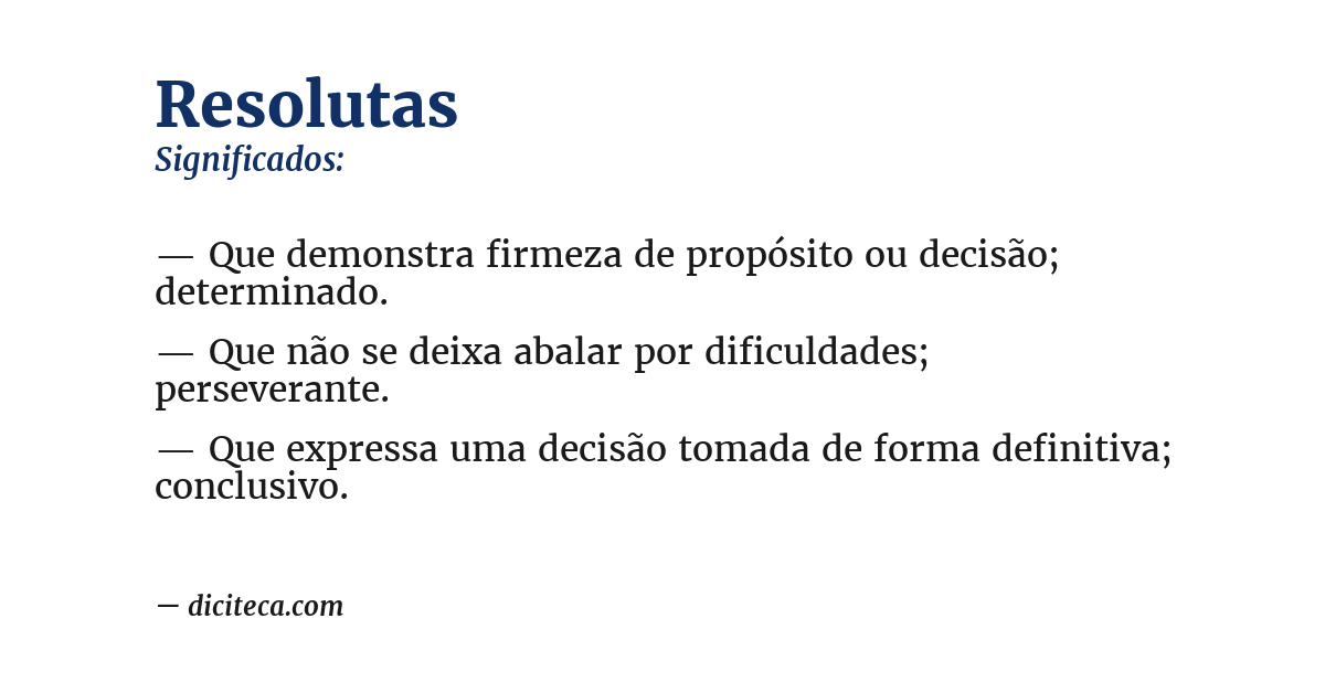 Significado de resolutas