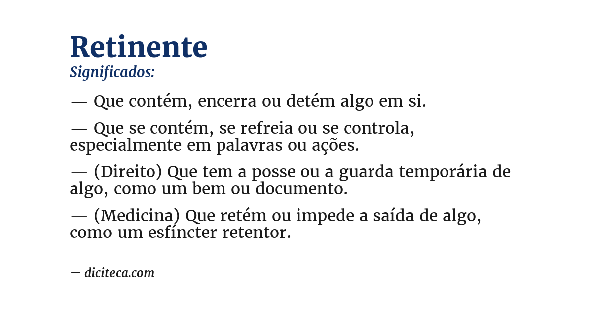 Significado de retinente