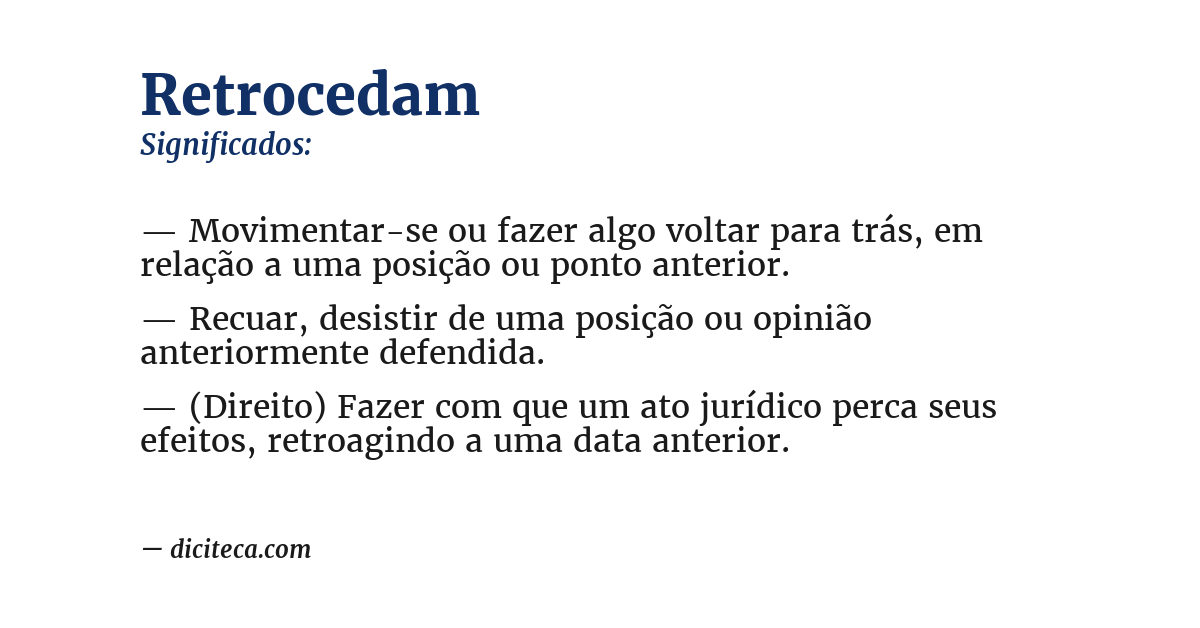 Significado de retrocedam