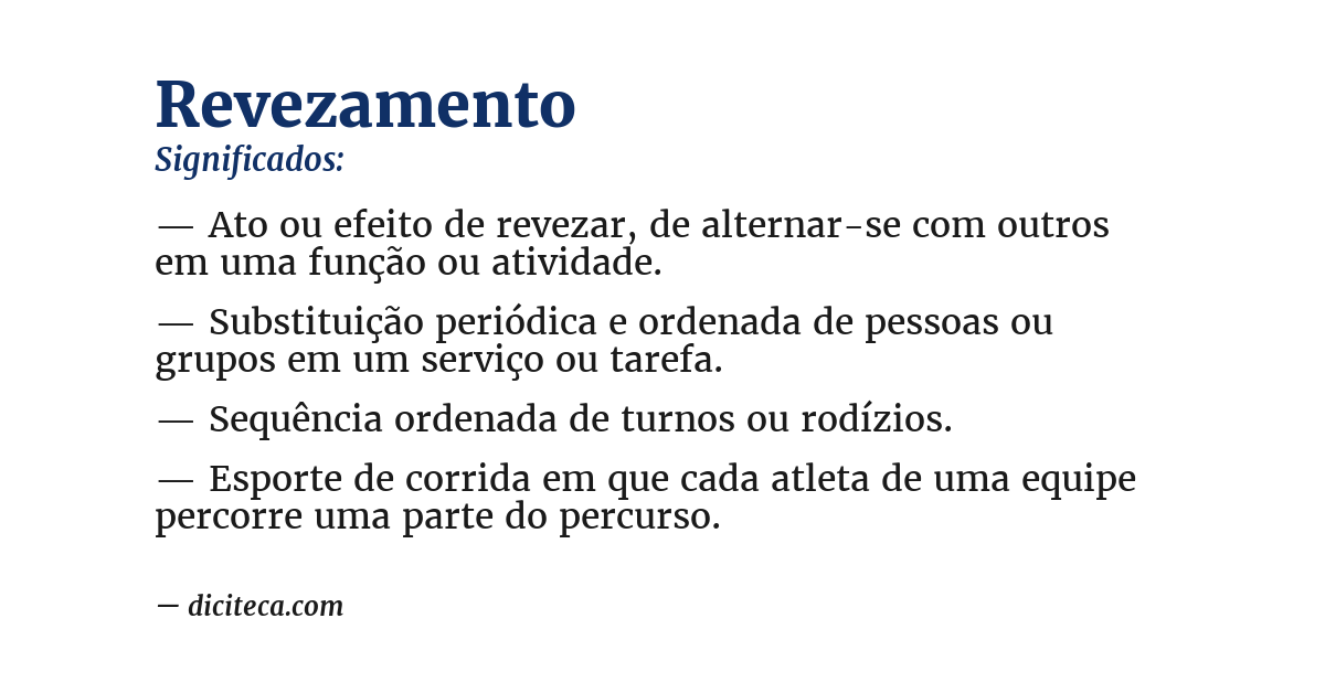 Significado de revezamento