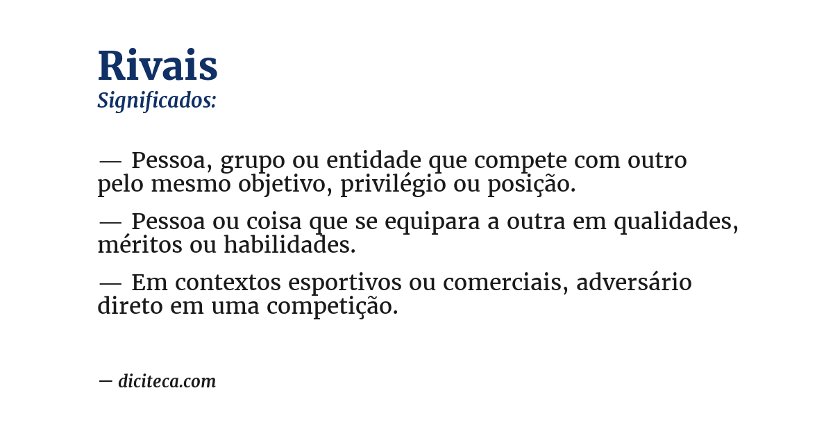 Significado de rivais