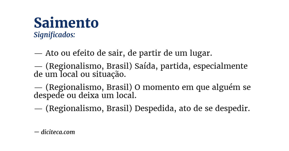 Significado de saimento