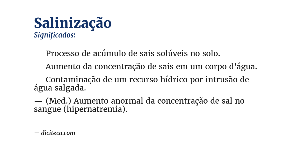 Significado de salinização