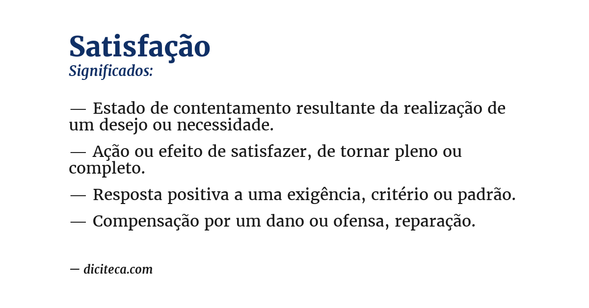Significado de satisfação