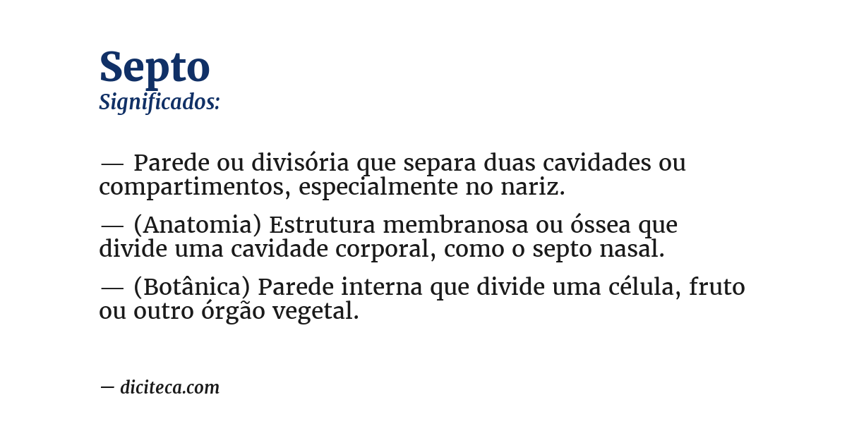 Significado de septo