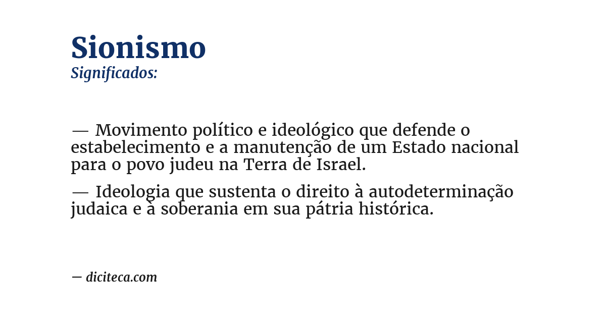 Significado de sionismo