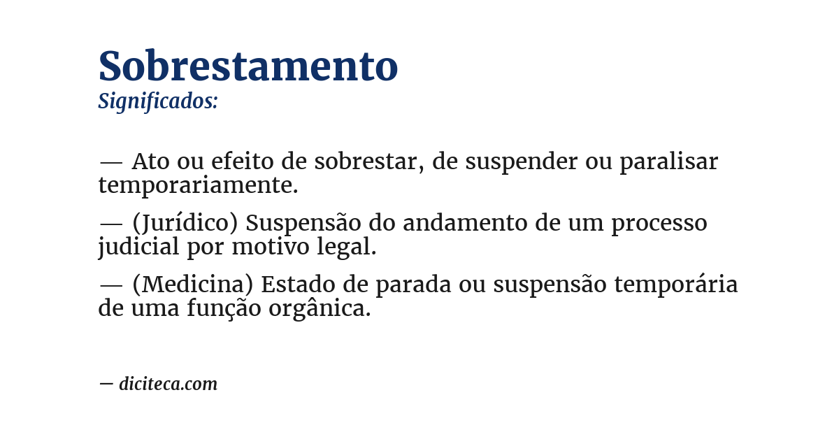 Significado de sobrestamento