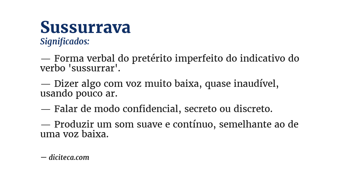 Significado de sussurrava