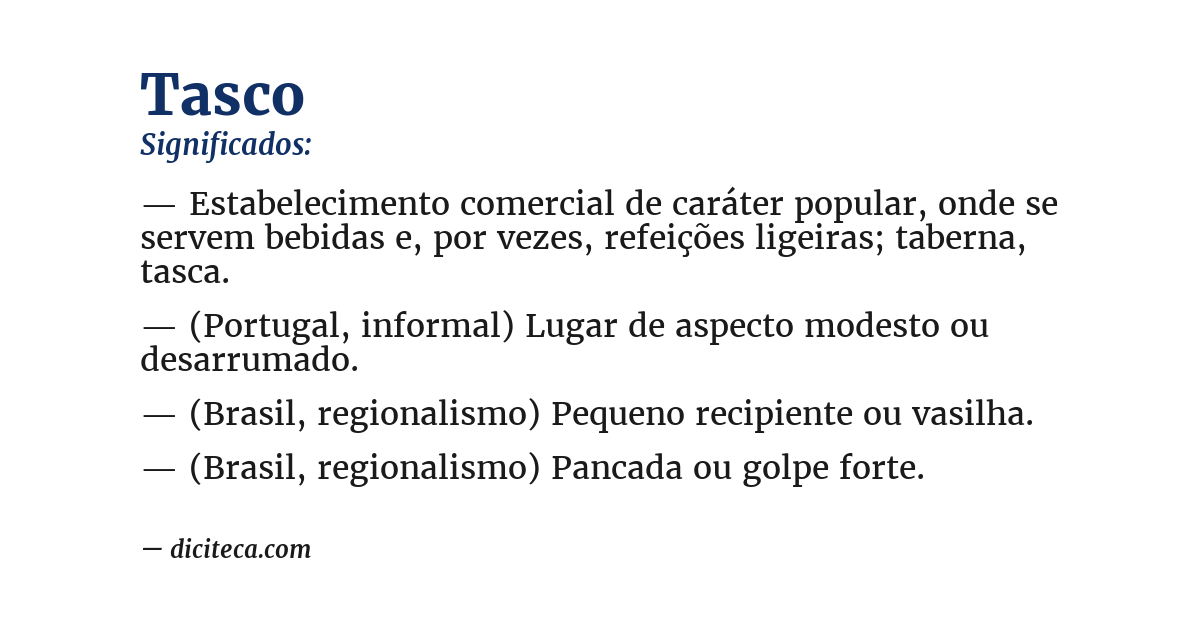 Significado de tasco