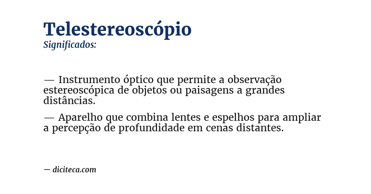 Significado de telestereoscópio