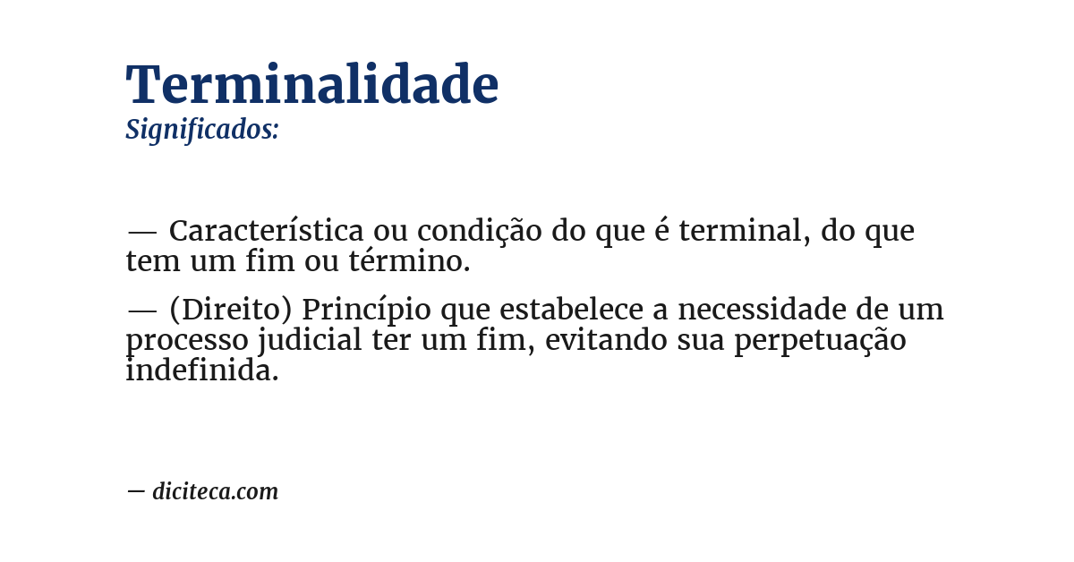 Significado de terminalidade